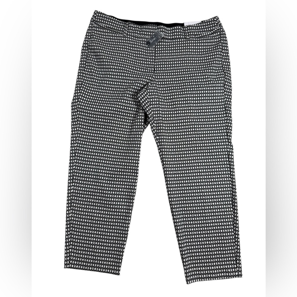 Lane Bryant The Allie Skinny Ankle Pants Women’s 22 Black White Geo Stretch NWT
